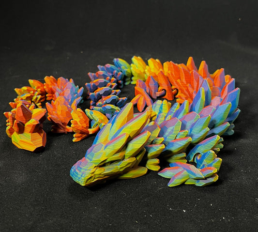 3D Printed Gemstone Dragon - Articulated - Cinder House Creations