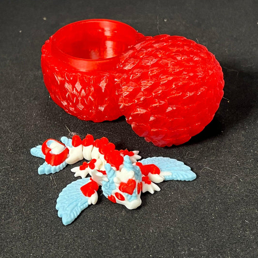 Dragonscale Egg with Tiny Heart Dragon - Cinder House Creations
