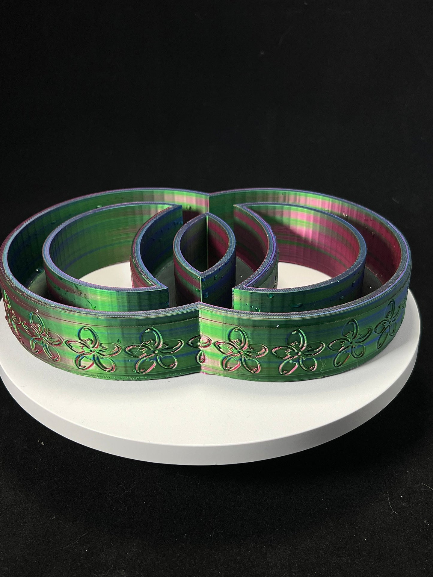 Plumeria/Pansy Double Ring Vase