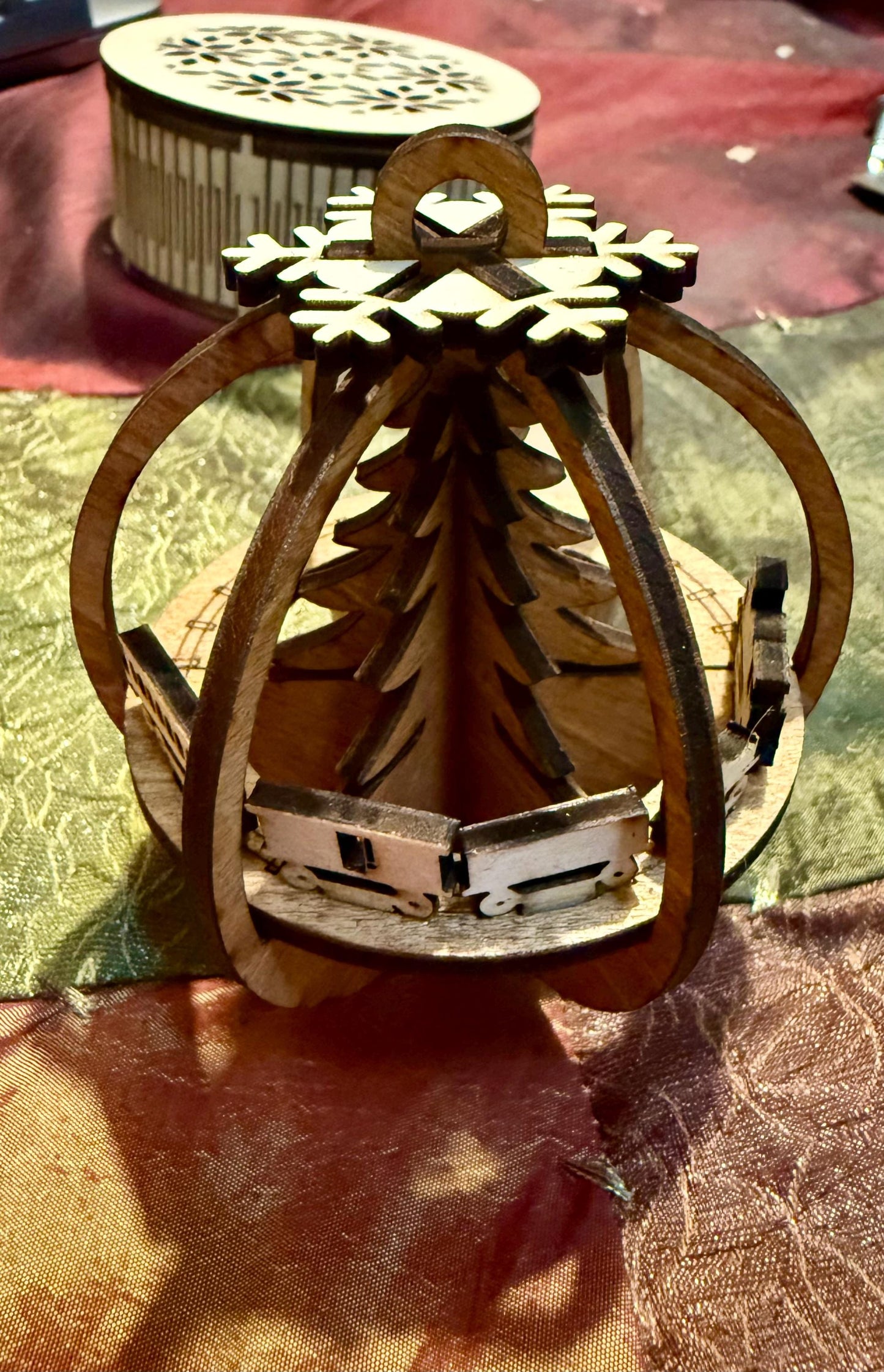 Wood Train Christmas Tree Ornament