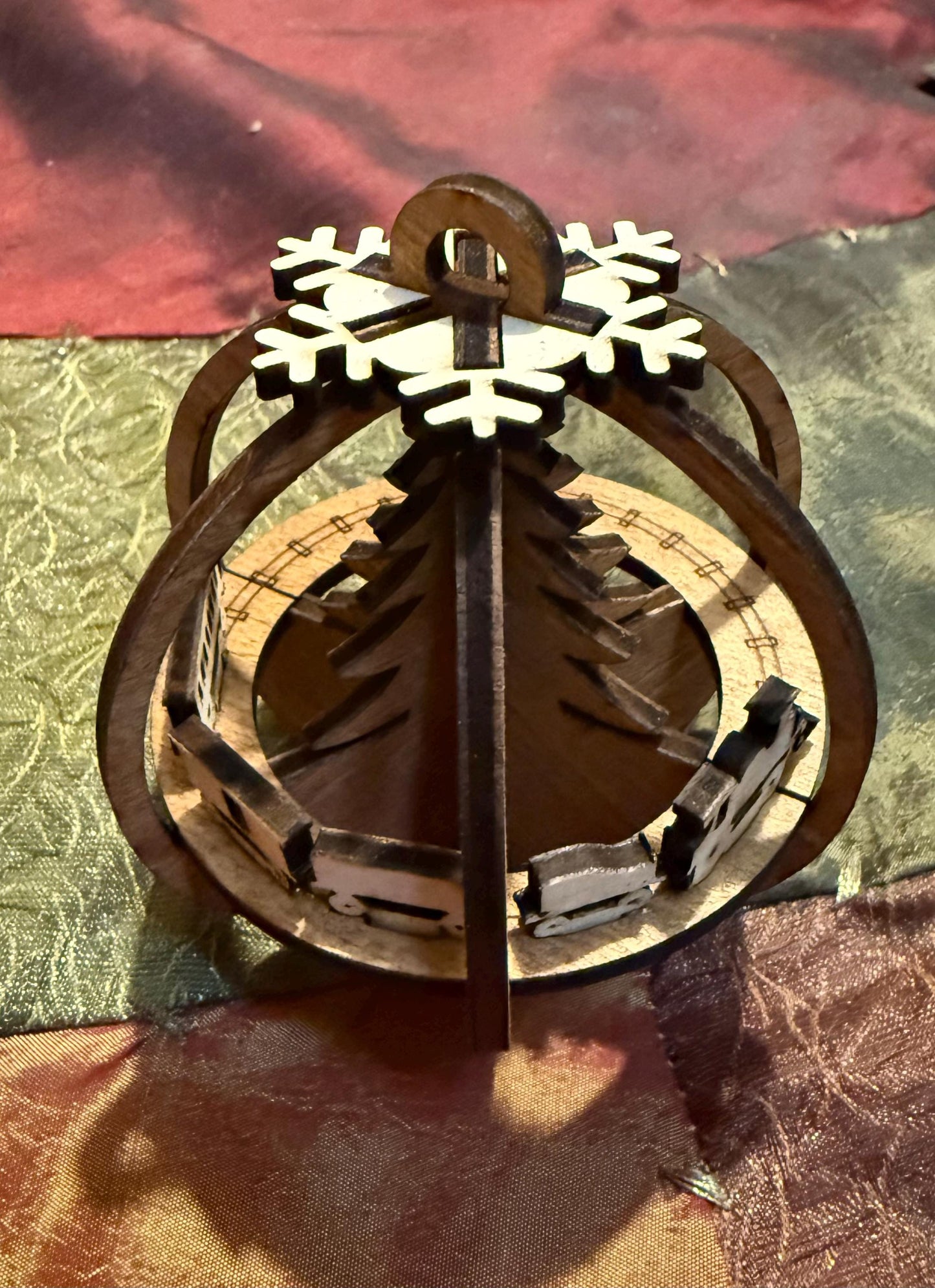 Wood Train Christmas Tree Ornament