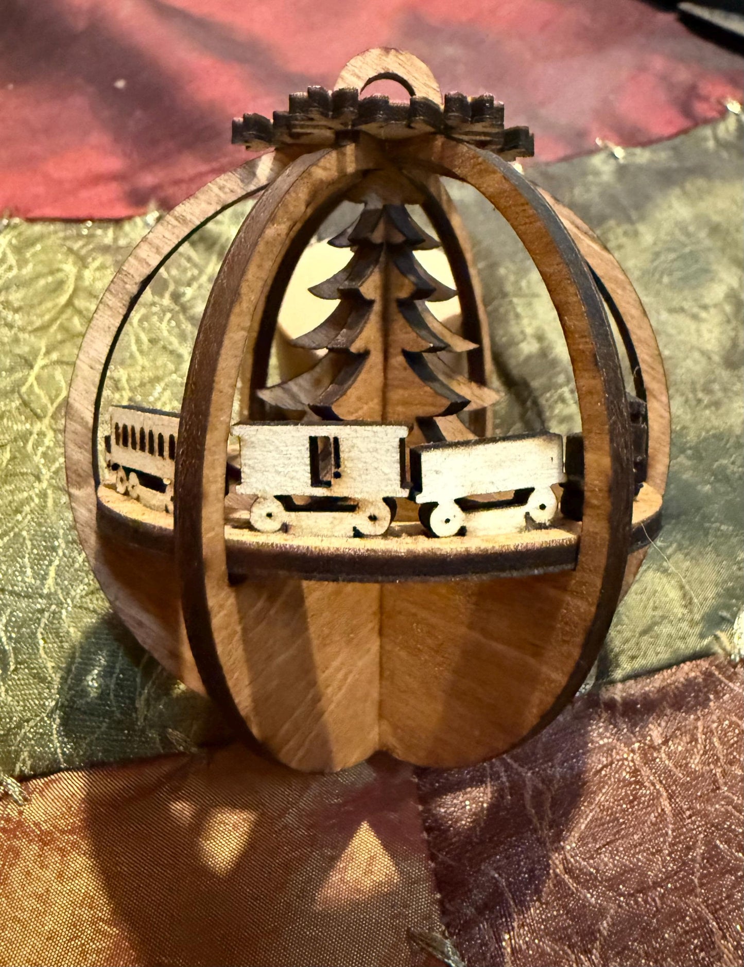 Wood Train Christmas Tree Ornament