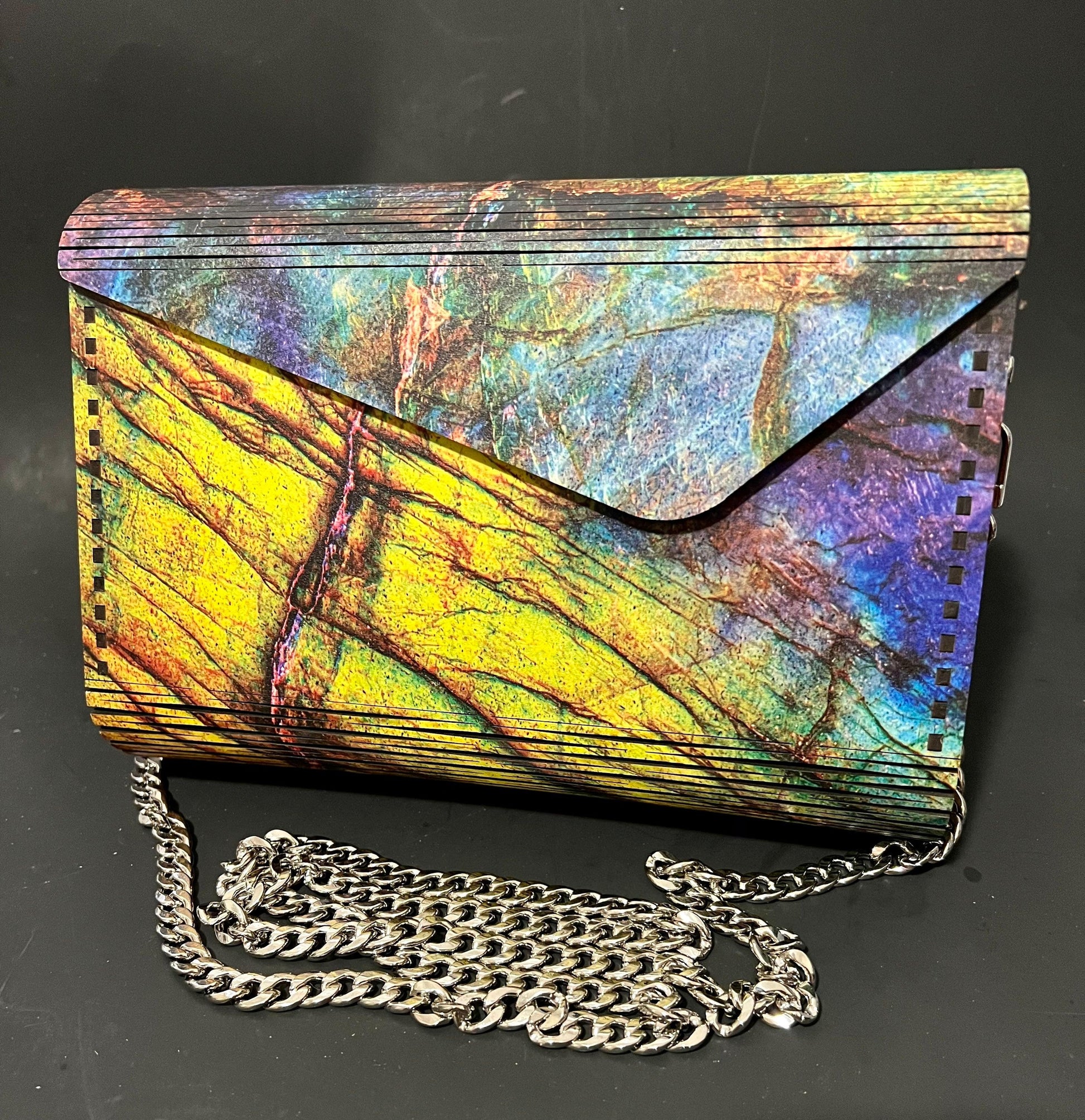 “Neon Rock” Wood Purse or Clutch - Cinder House Creations