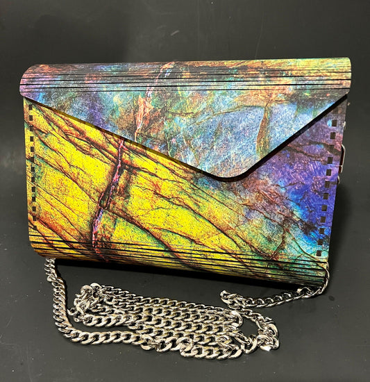 “Neon Rock” Wood Purse or Clutch - Cinder House Creations