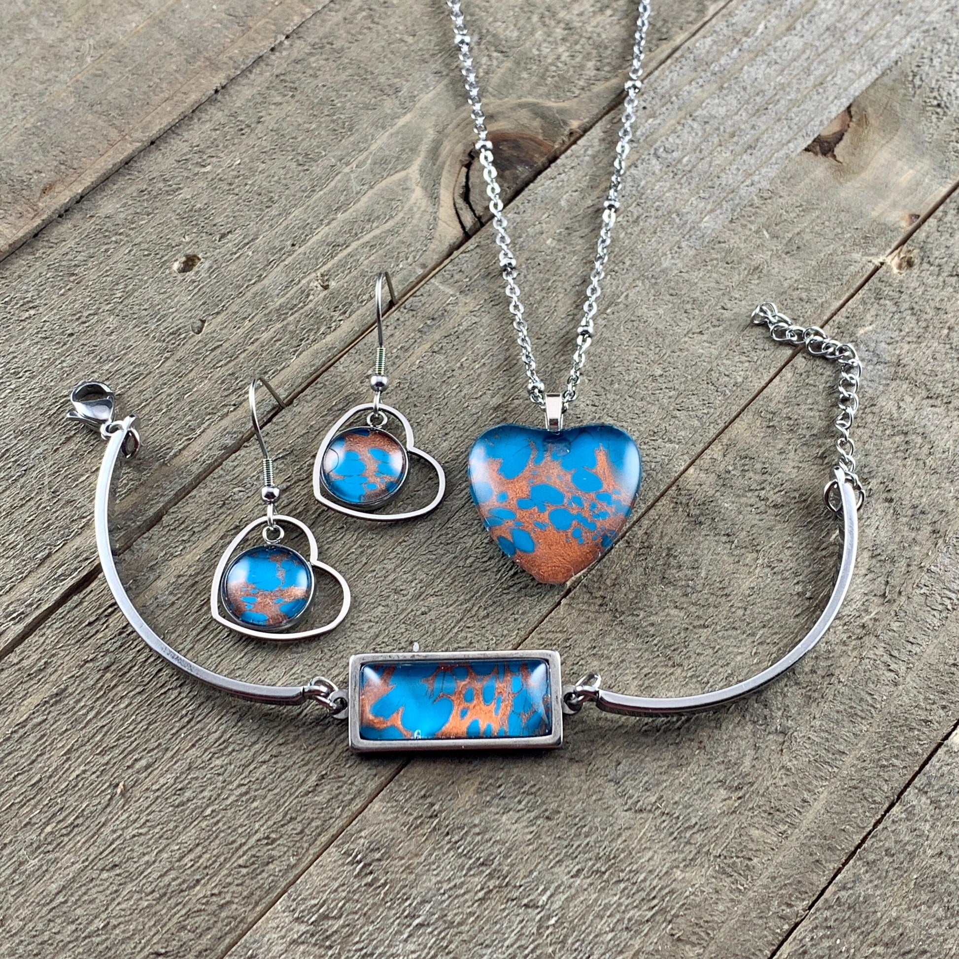 Wearable Art Pendant, Bracelet and Earring Sets - Cinder House Creations