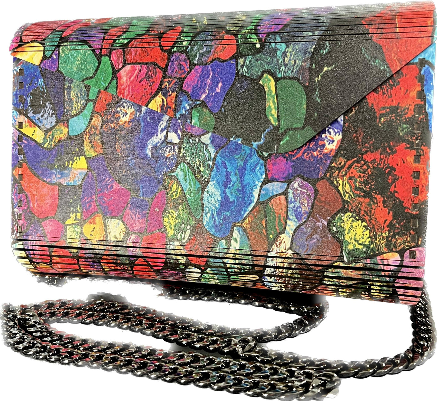 “Stained Glass” Wood Purse or Clutch - Cinder House Creations