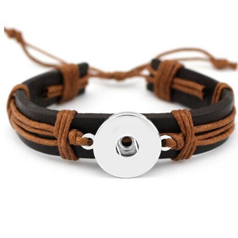 Wax String Wrapped Leather Snap Bracelet – Cinder House Creations
