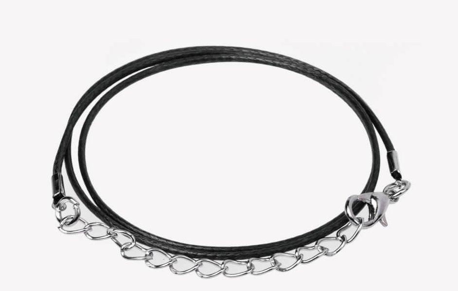 Black Waxed Necklace Cord with Clasp - Cinder House Creations