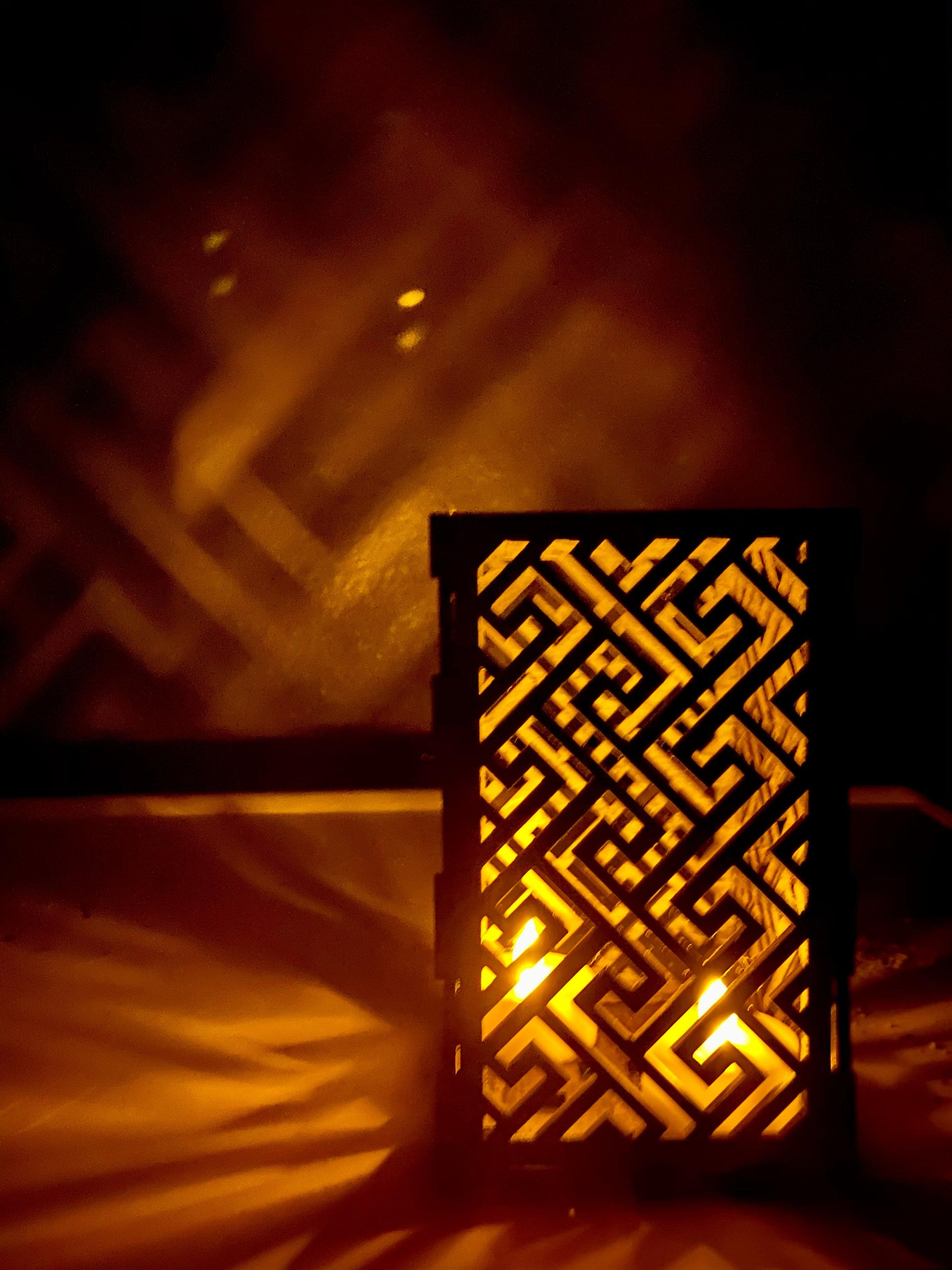 Laser Cut Maze Tealight/Votive Candle Holder/Lantern - Cinder House Creations