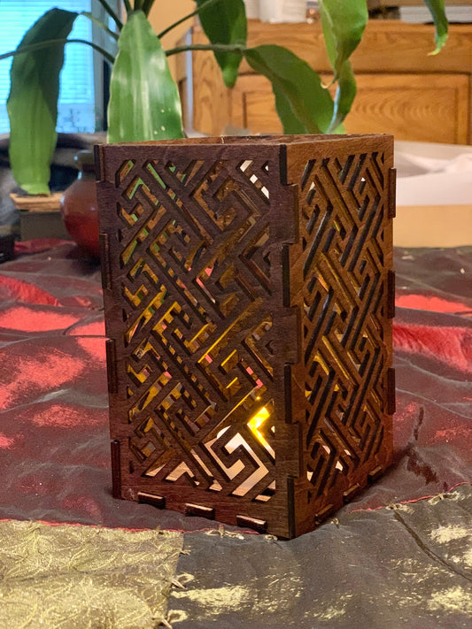 Laser Cut Maze Tealight/Votive Candle Holder/Lantern - Cinder House Creations