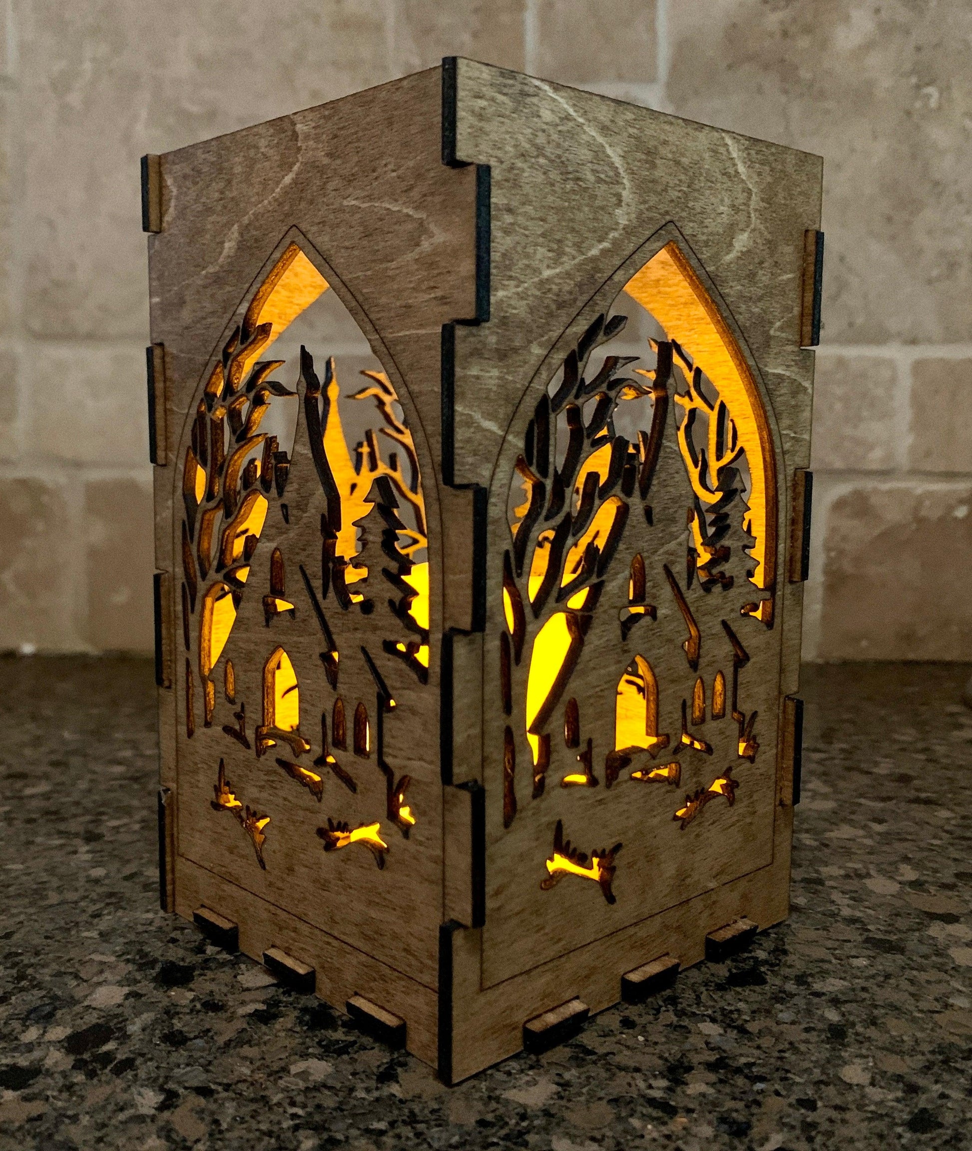 Laser Cut Church Tealight/Votive Candle Holder/Lantern - Cinder House Creations