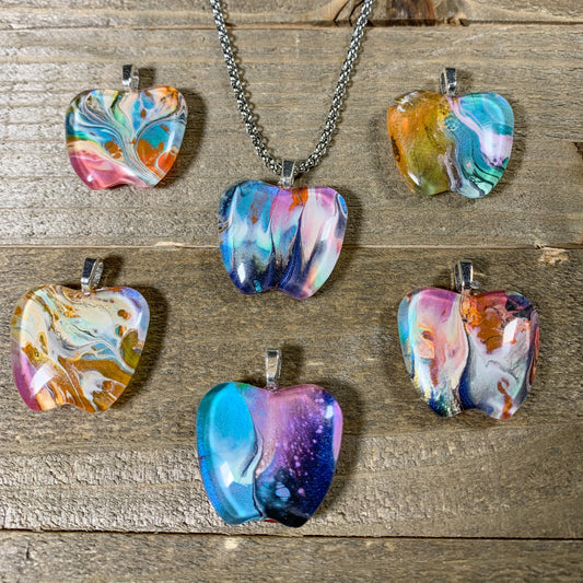 Tray-less Wearable Art Apple Pendant - Cinder House Creations