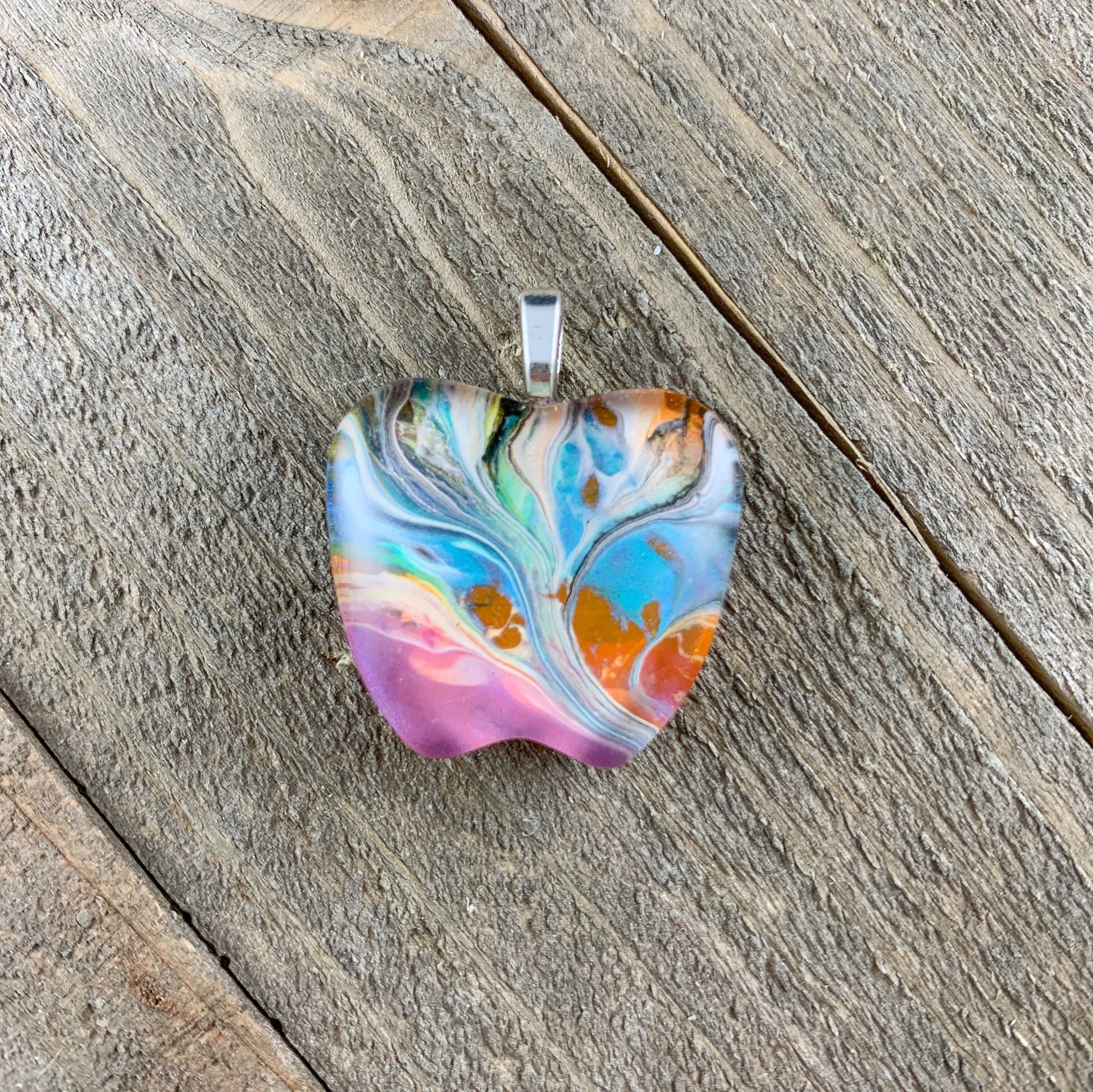 Tray-less Wearable Art Apple Pendant - Cinder House Creations
