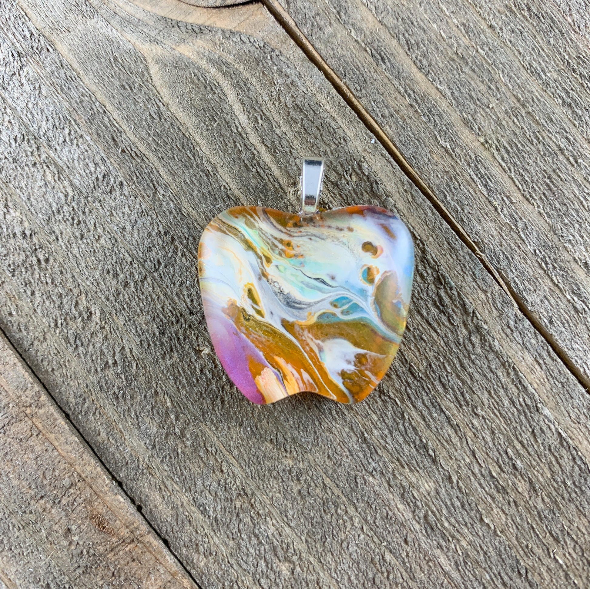 Tray-less Wearable Art Apple Pendant - Cinder House Creations