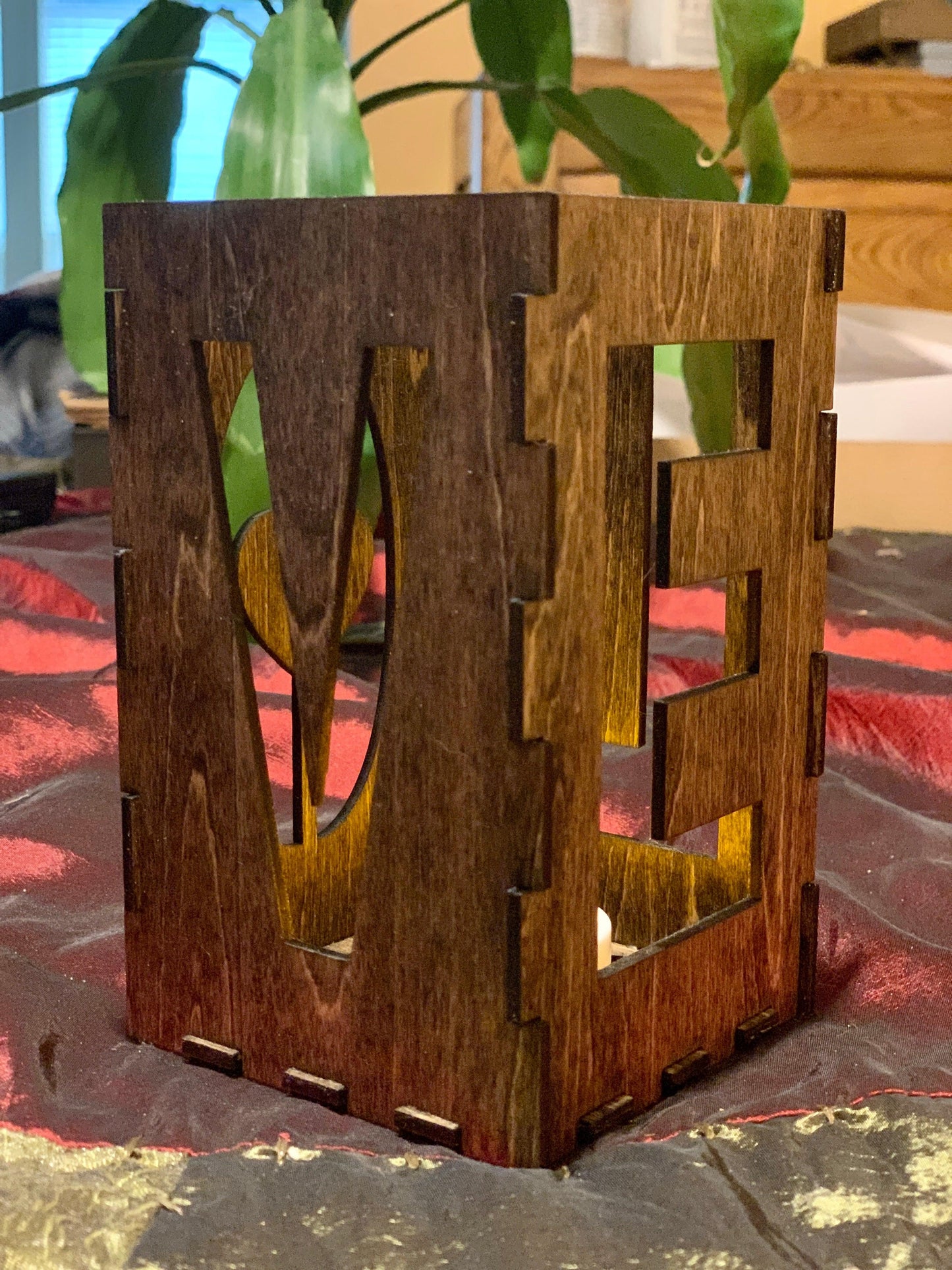 Laser Cut Love Tealight/Votive Candle Holder/Lantern - Cinder House Creations
