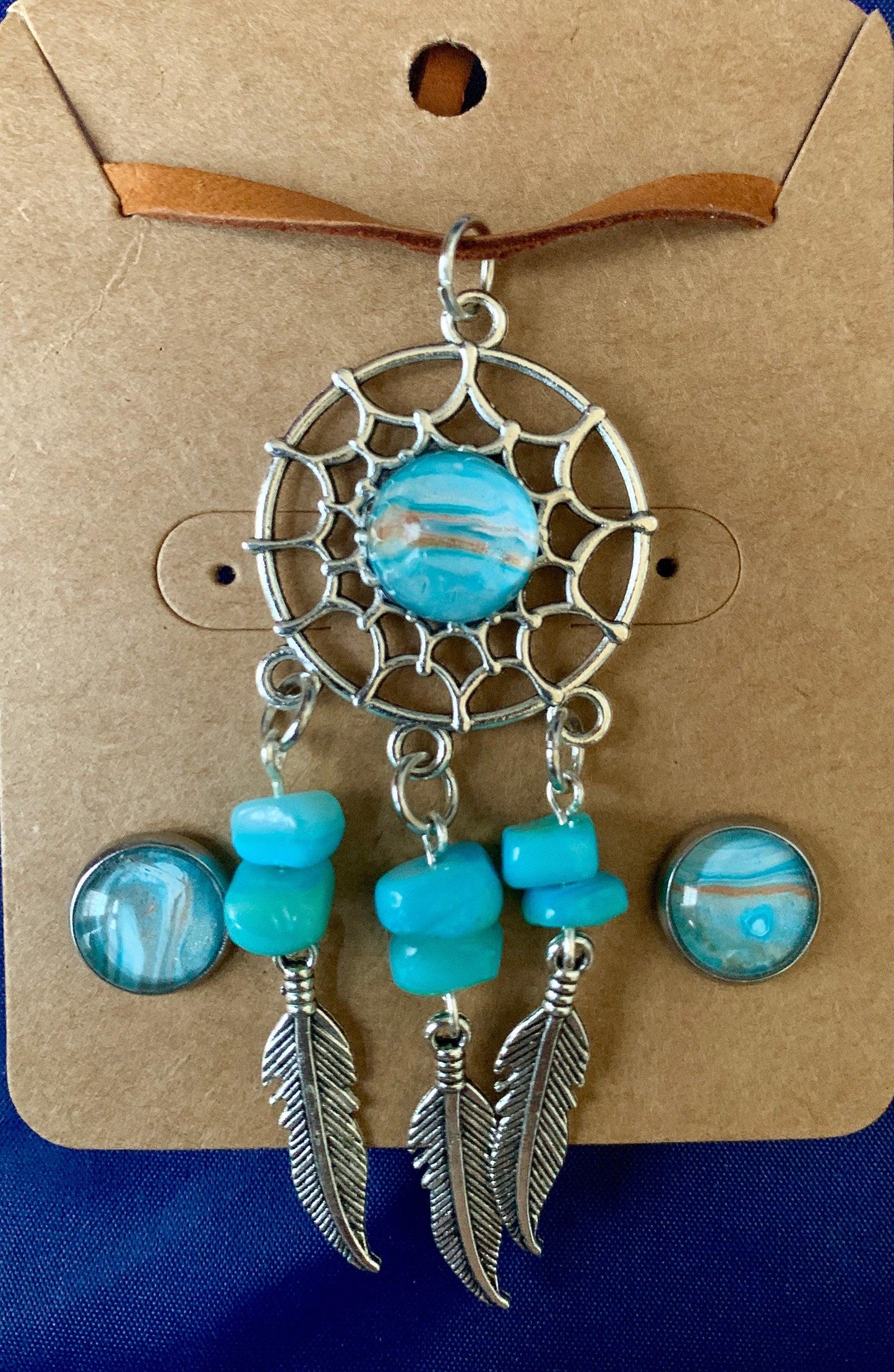 Dream Catcher Wearable Art Pendant and Earring Sets - Cinder House Creations