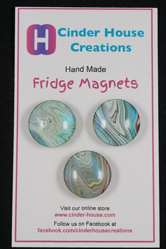 Fluid Art Fridge/Locker Magnets - Set of 3 - Cinder House Creations