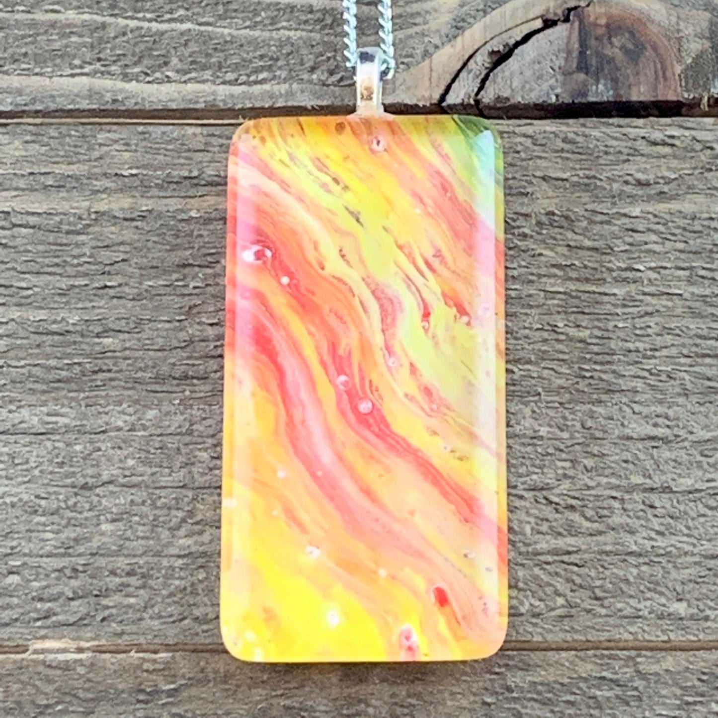 Tray-less Wearable Art Rectangle Pendant - Cinder House Creations