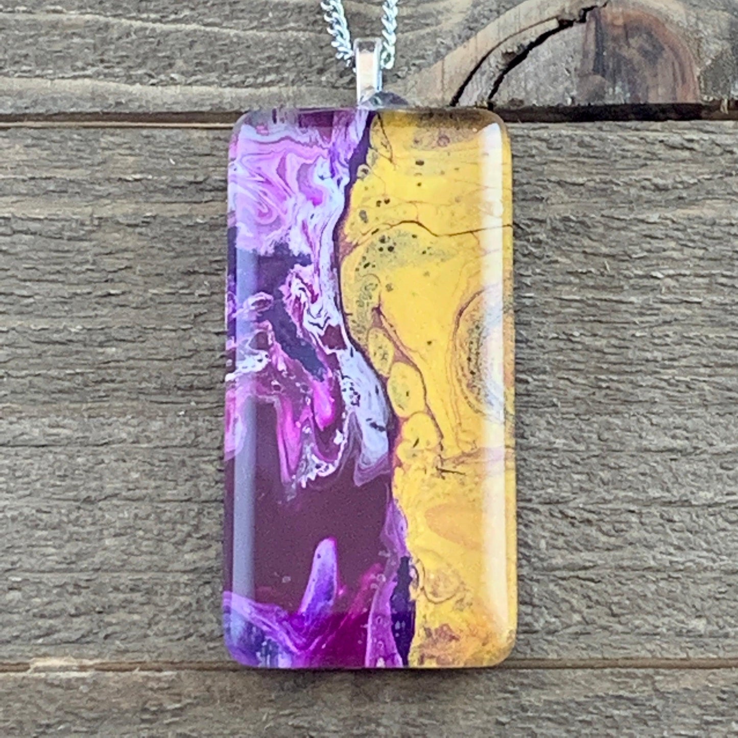 Tray-less Wearable Art Rectangle Pendant - Cinder House Creations