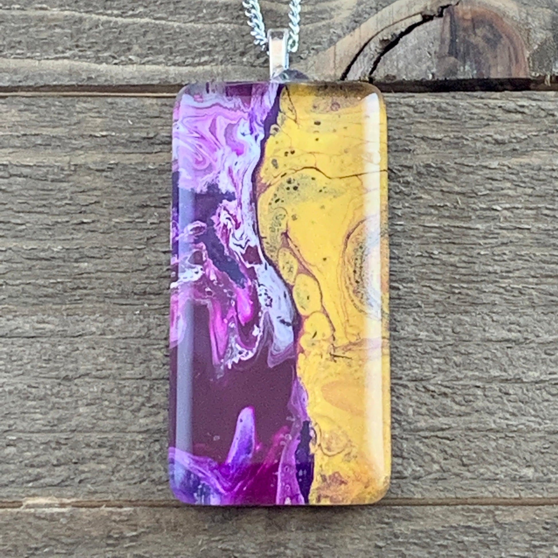 Tray-less Wearable Art Rectangle Pendant - Cinder House Creations