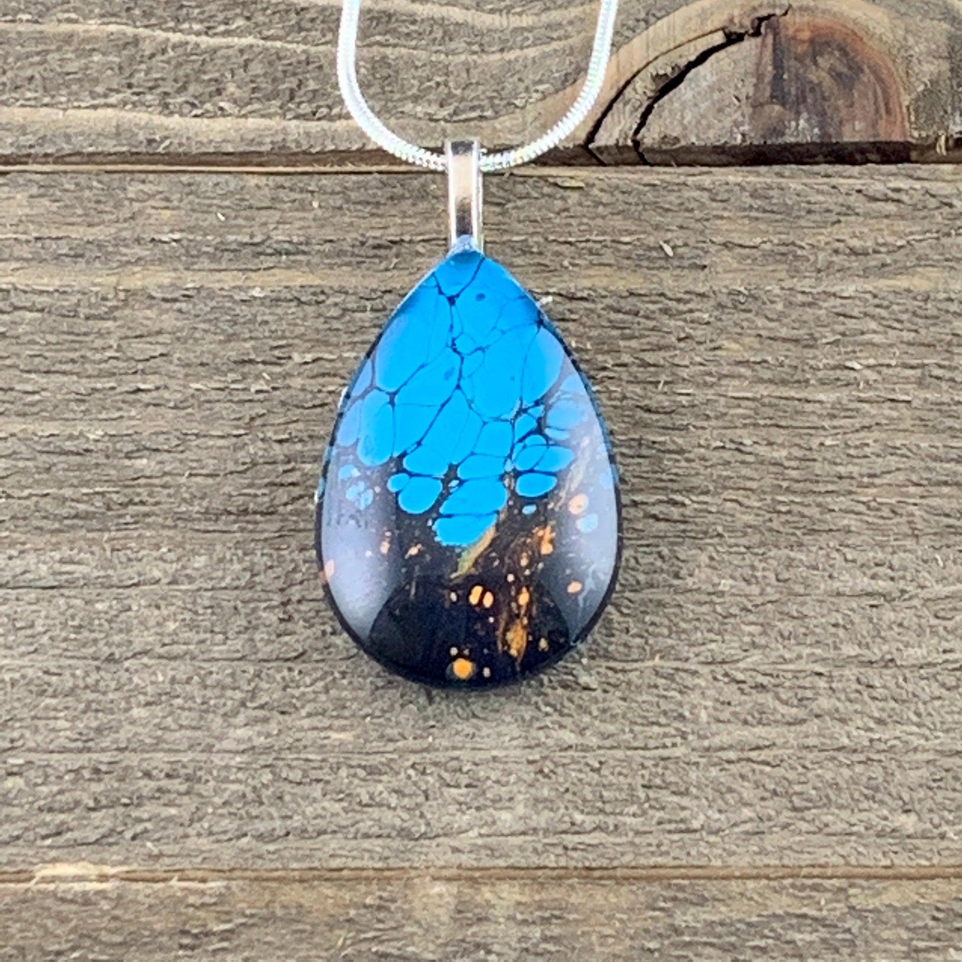 Tray-less Wearable Art Teardrop Pendant - Cinder House Creations
