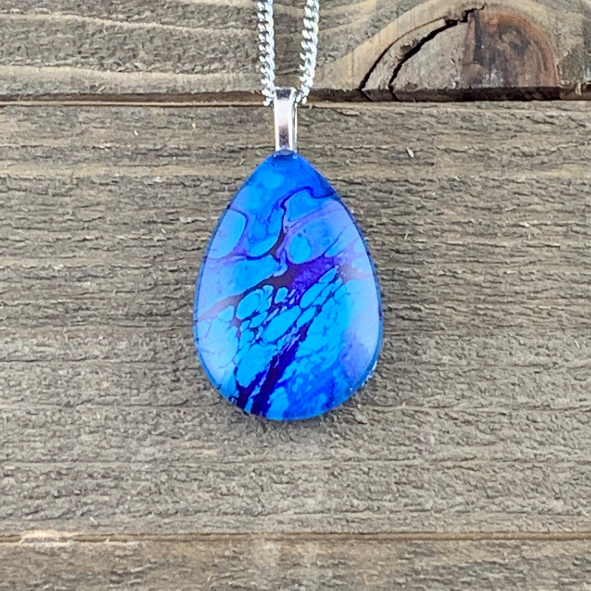 Tray-less Wearable Art Teardrop Pendant - Cinder House Creations