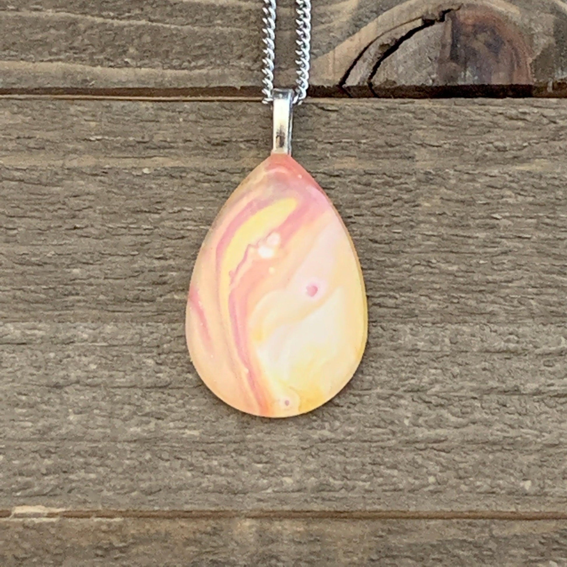 Tray-less Wearable Art Teardrop Pendant - Cinder House Creations