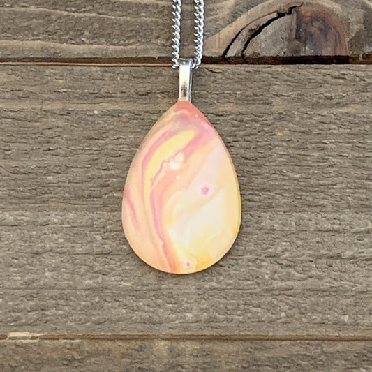 Tray-less Wearable Art Teardrop Pendant - Cinder House Creations