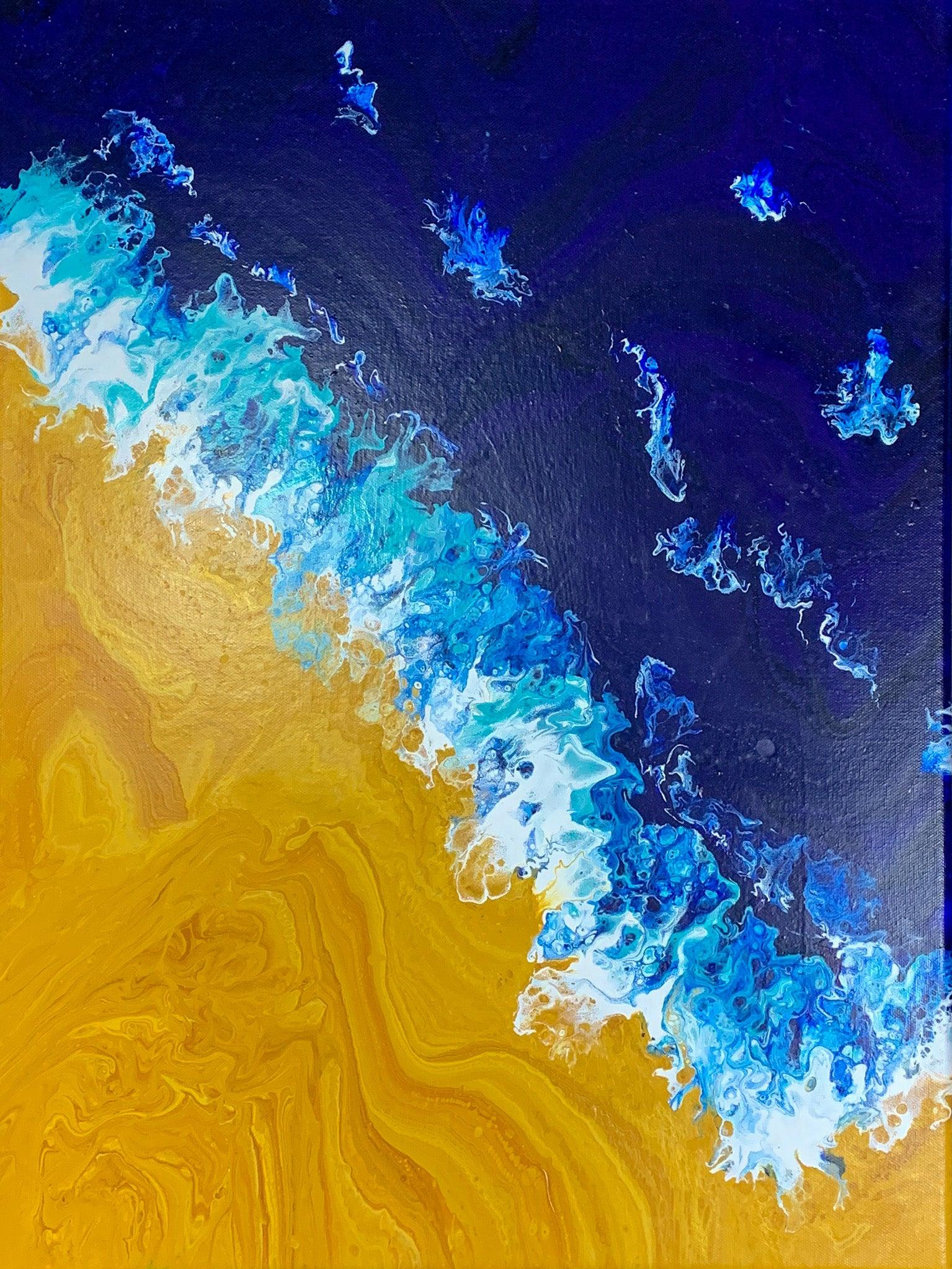 Fluid Art Abstract Painting #112 - "Beach" (20 x 24) - Cinder House Creations