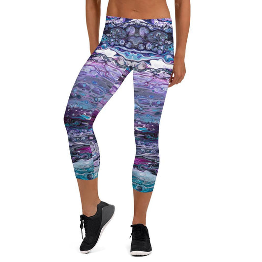 Capri Leggings - Purple Rain - Cinder House Creations