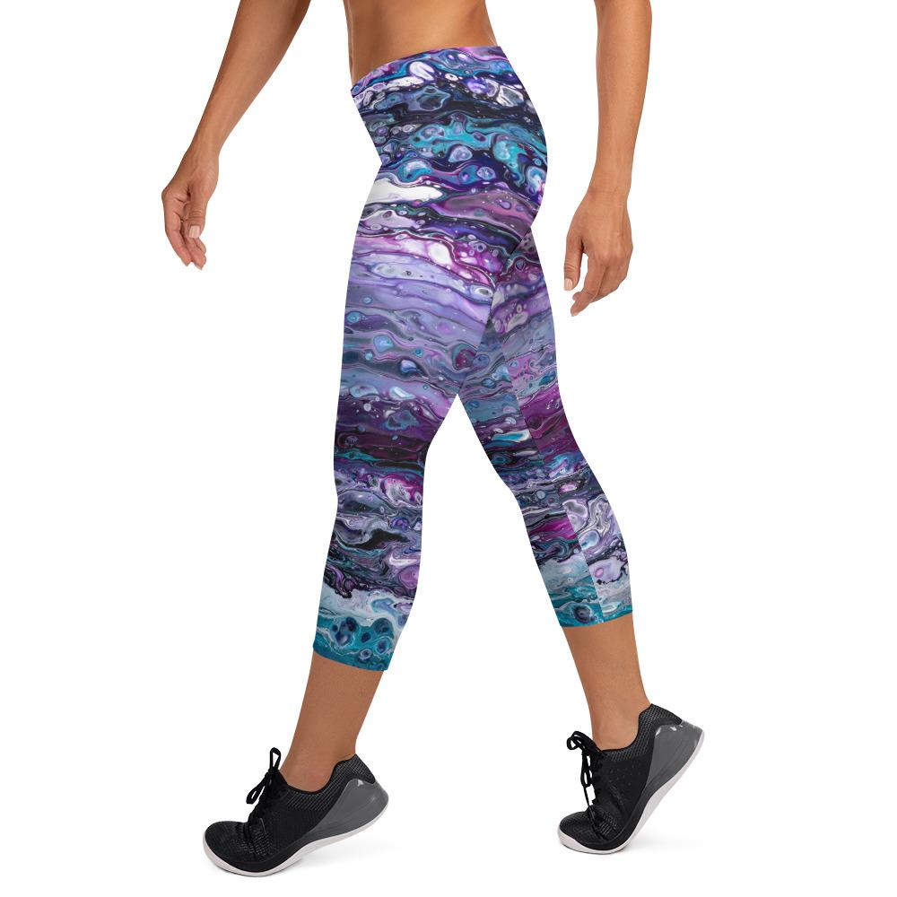 Capri Leggings - Purple Rain - Cinder House Creations
