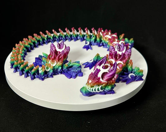Lunar Dragon Multicolor Articulated - Cinder House Creations