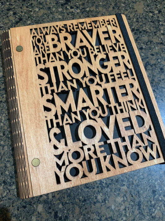 Laser Cut Notebook/Journal Remember