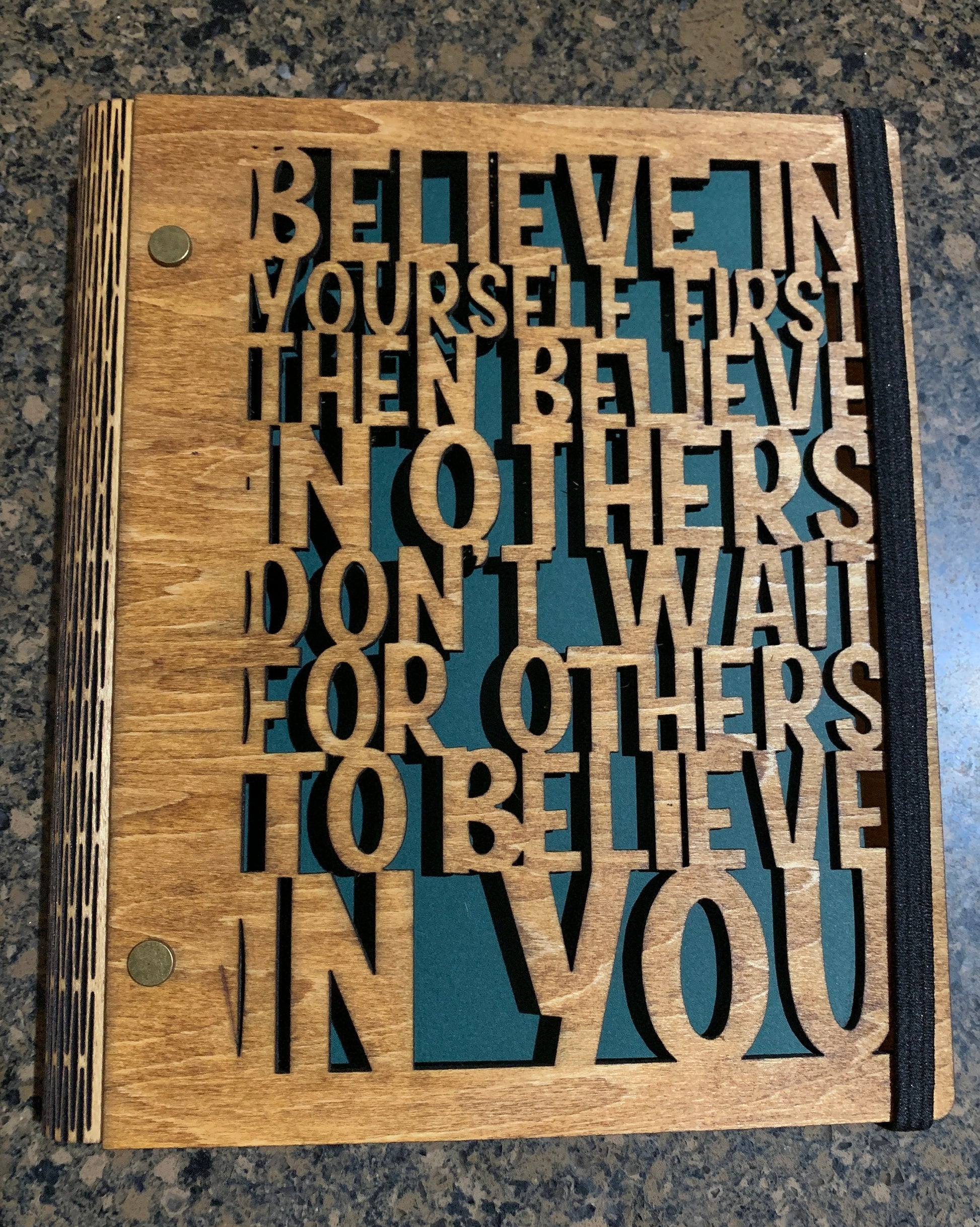 Laser Cut Notebook/Journal Believe