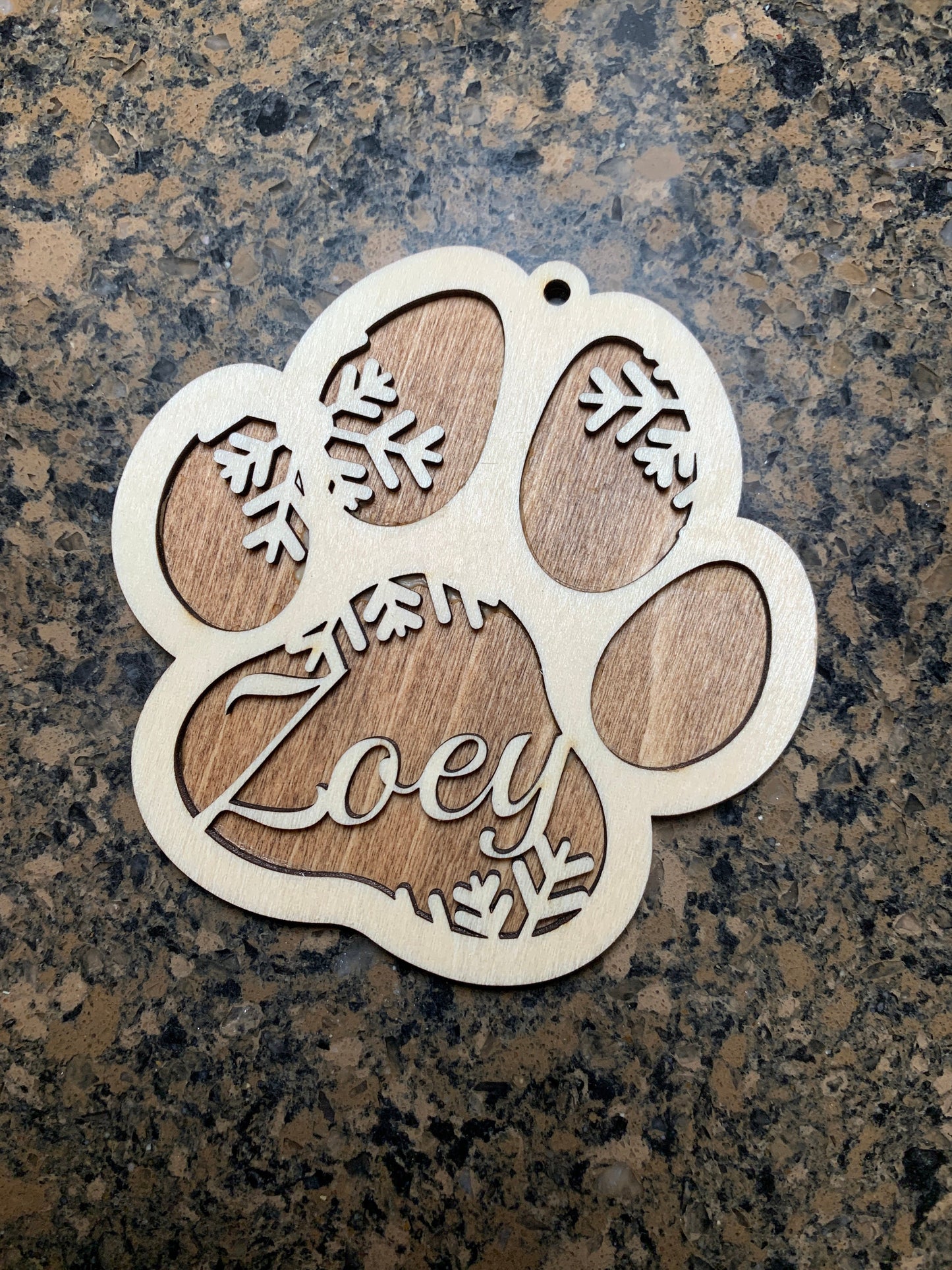 Dog Paw Christmas Ornament