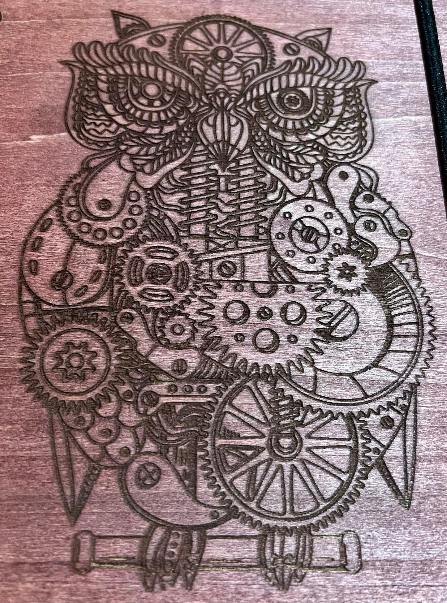 Laser Cut Notebook/Journal Steampunk Owl - Cinder House Creations