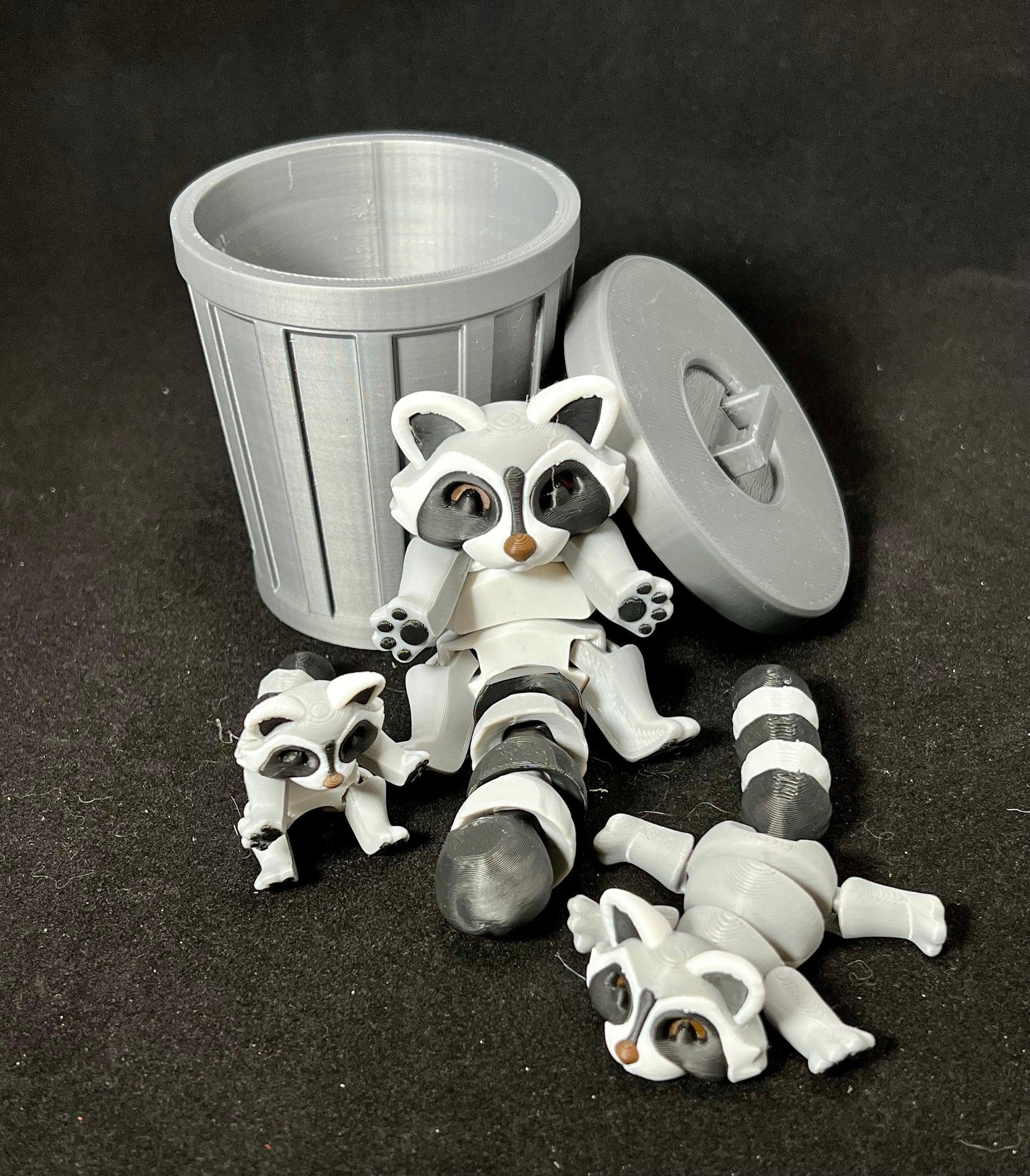 Articulated Raccoon Family - Cinder House Creations