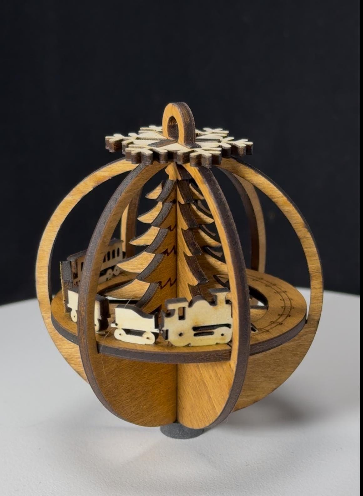 Wood Train Christmas Tree Ornament