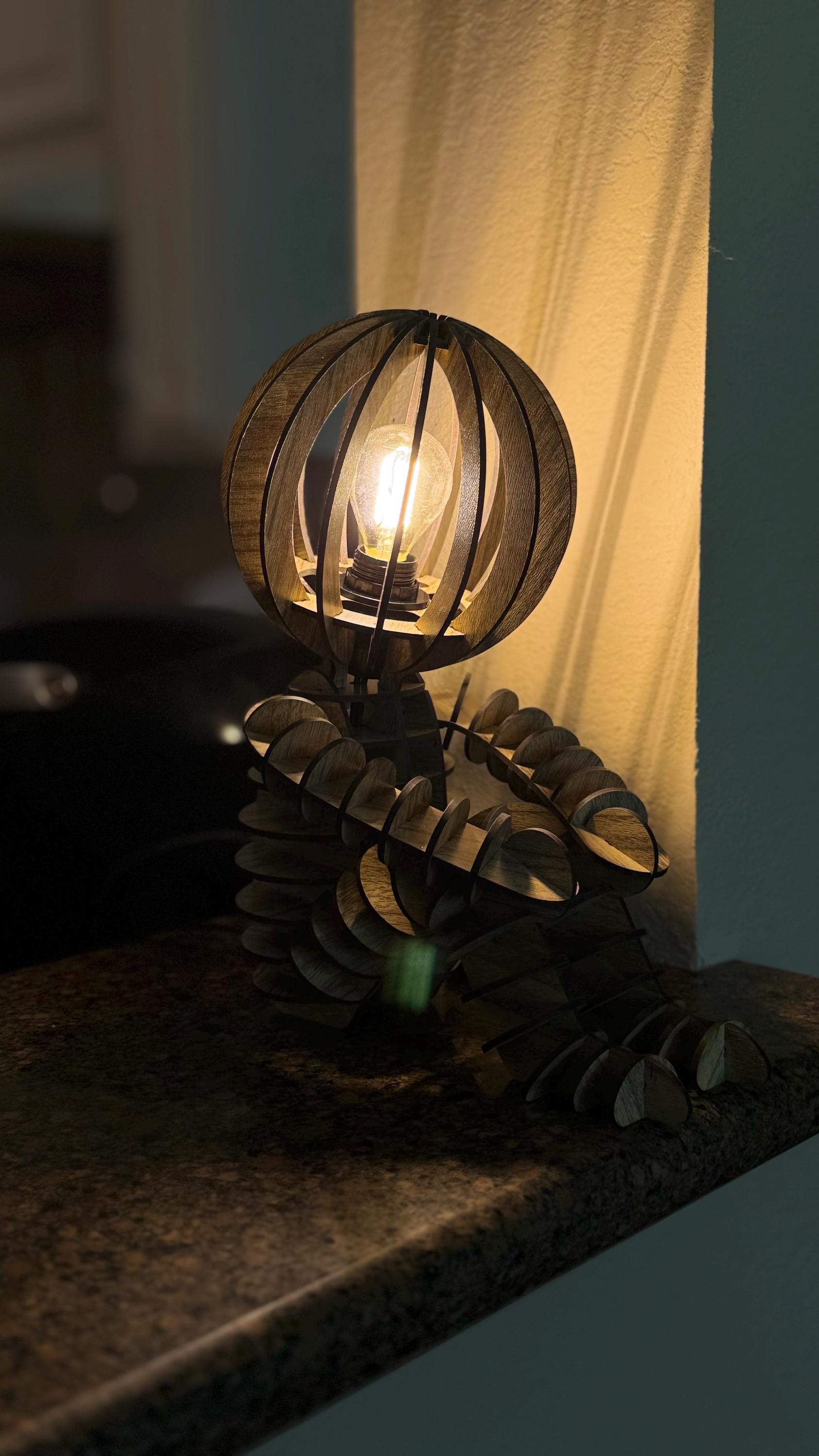 Handcrafted Wooden Figure Table Lamp
