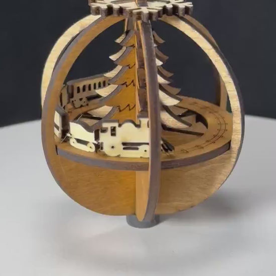 Wood Train Christmas Tree Ornament
