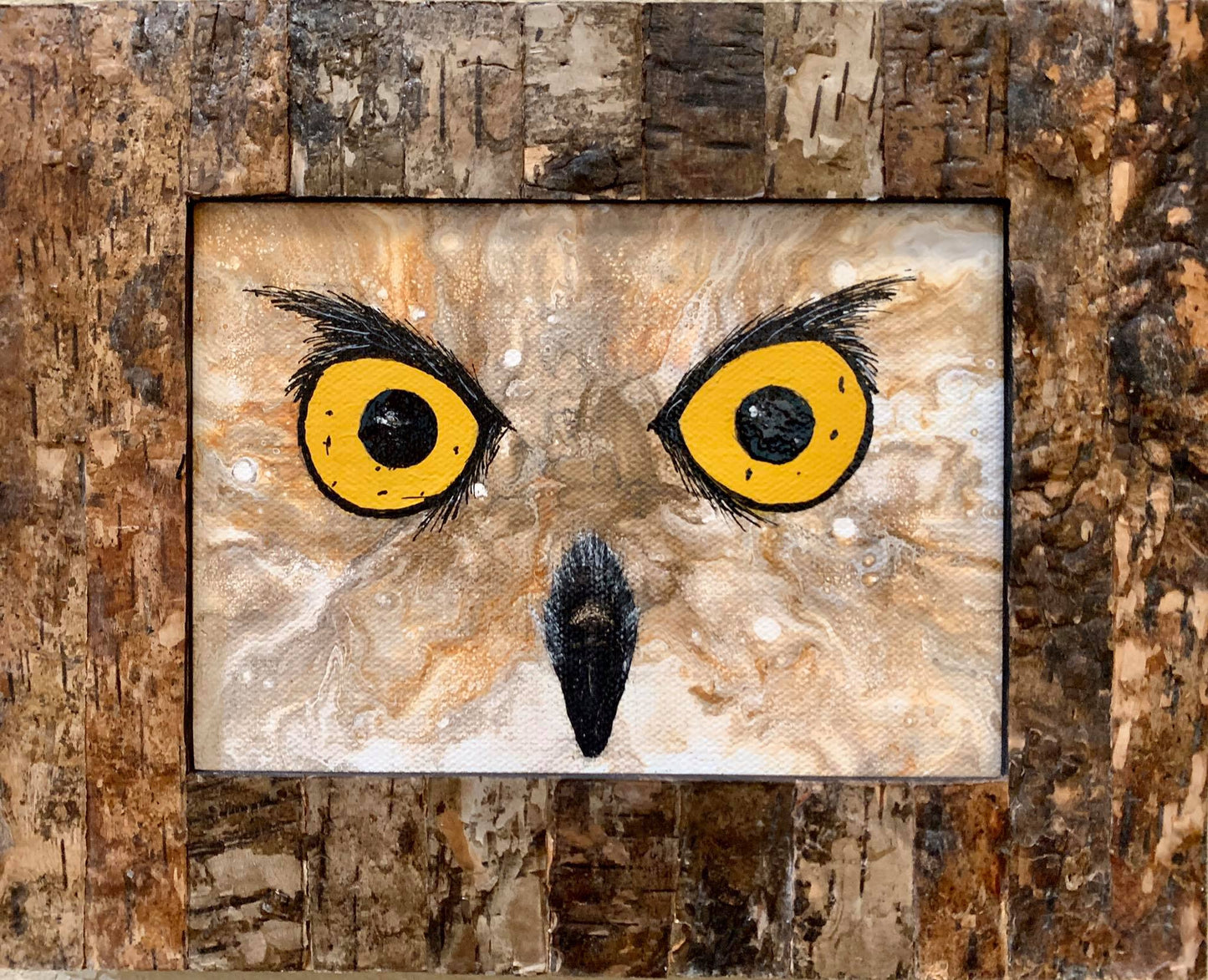 Fluid Art Abstract Owl - #265 - Cinder House Creations