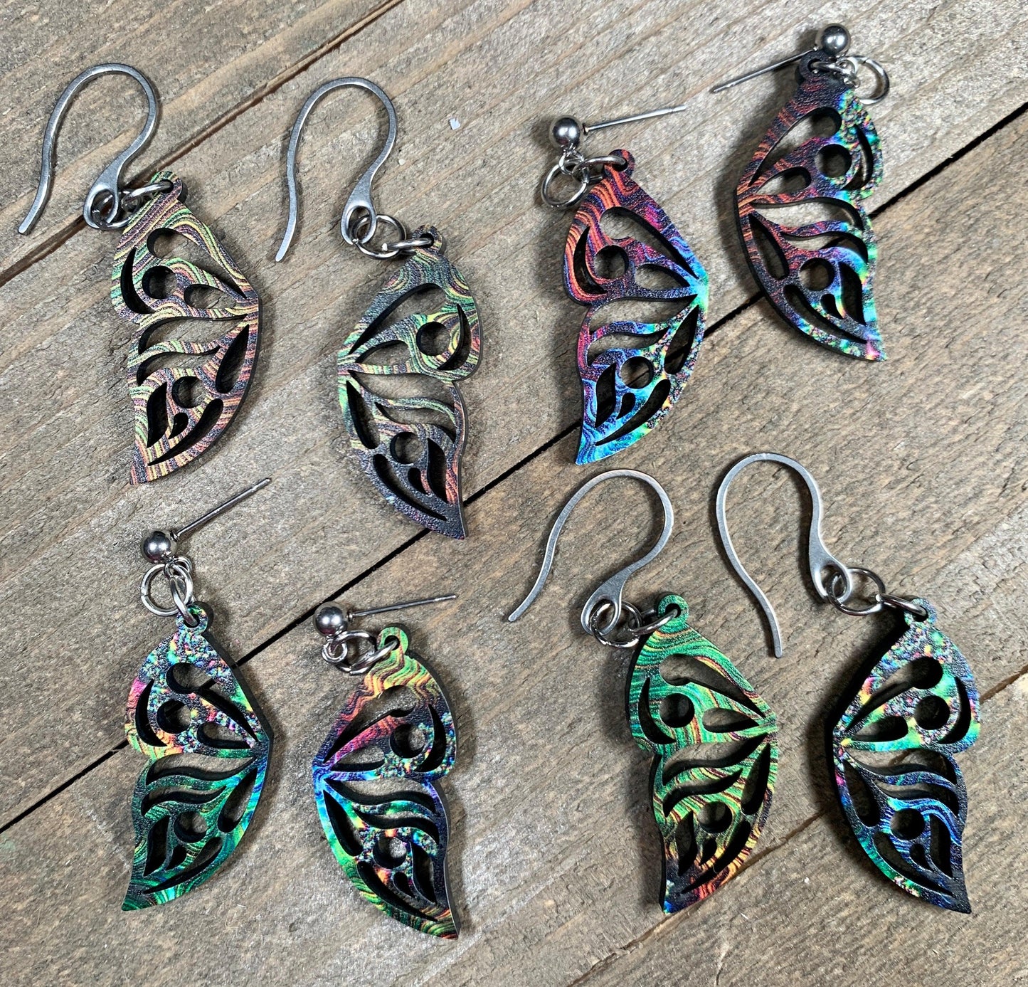 Acrylic Butterfly Wing Earrings - Cinder House Creations