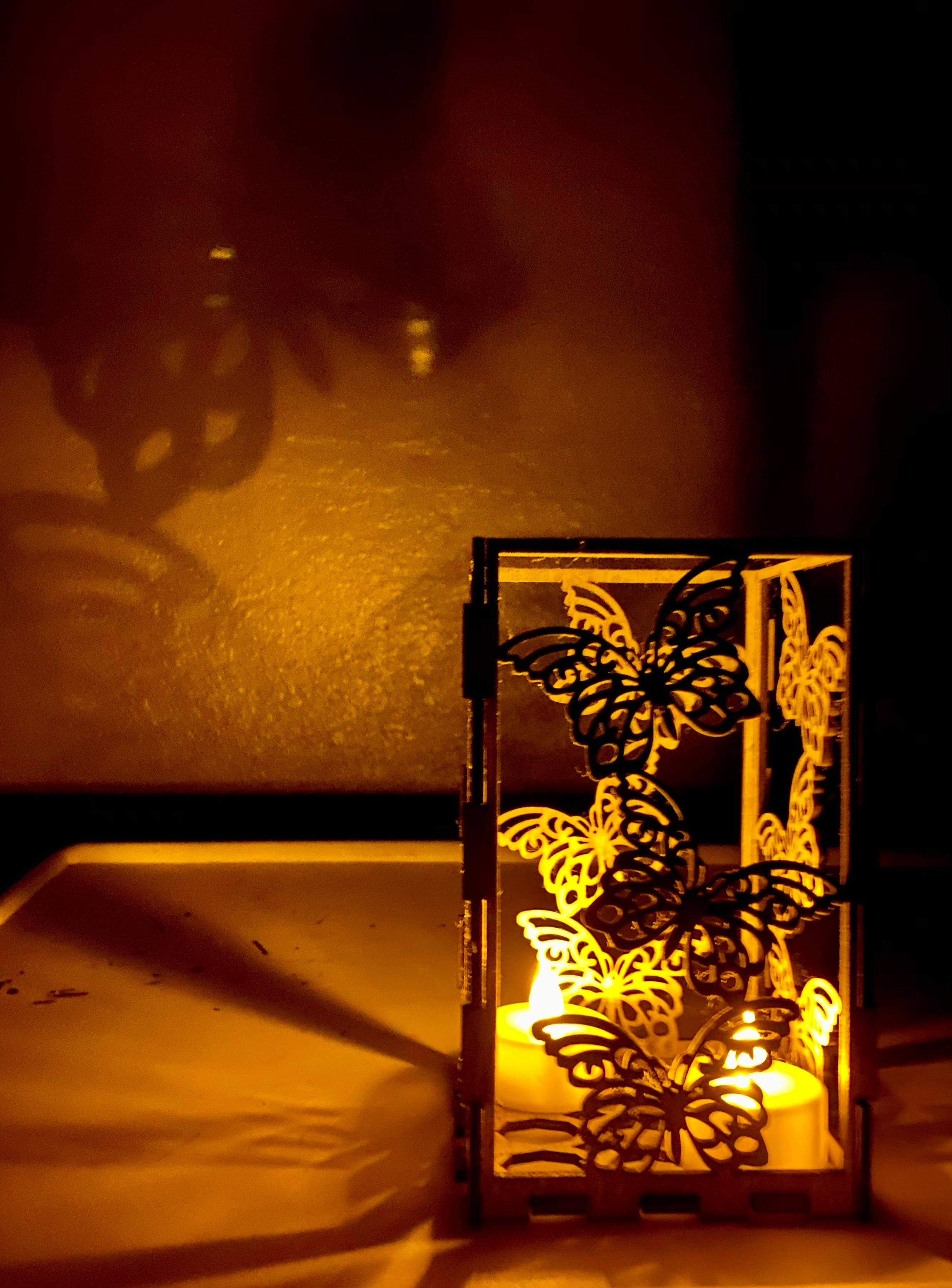 Laser Cut Butterfly Tealight/Votive Candle Holder/Lantern
