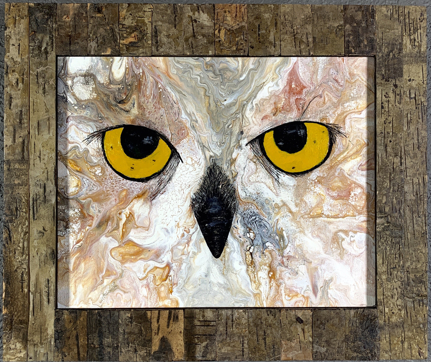 Fluid Art Abstract Owl - #287 - Cinder House Creations
