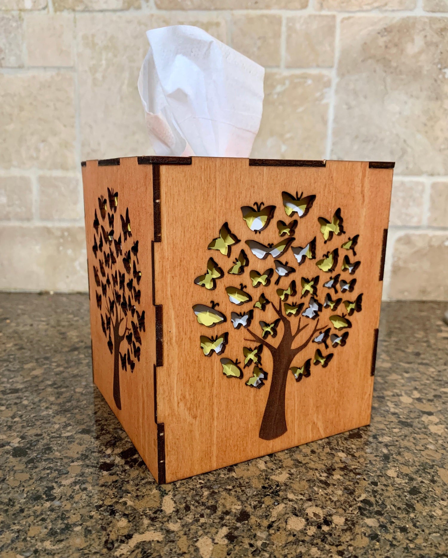 Butterfly Tree Tissue Box Cover - Cinder House Creations