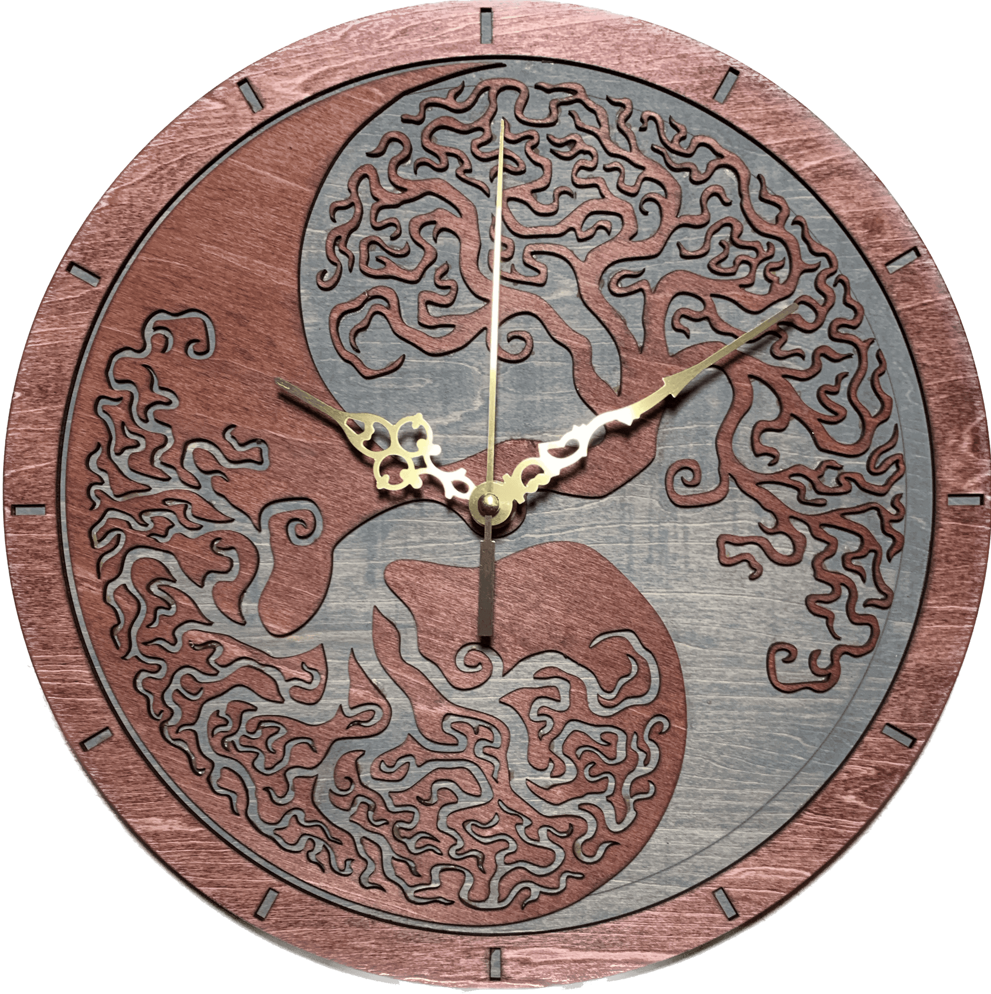 Yin Yang Tree of Life Clock I - Cinder House Creations