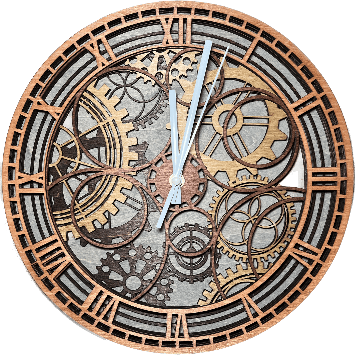 Multilayered Wood Steampunk Styled Clock