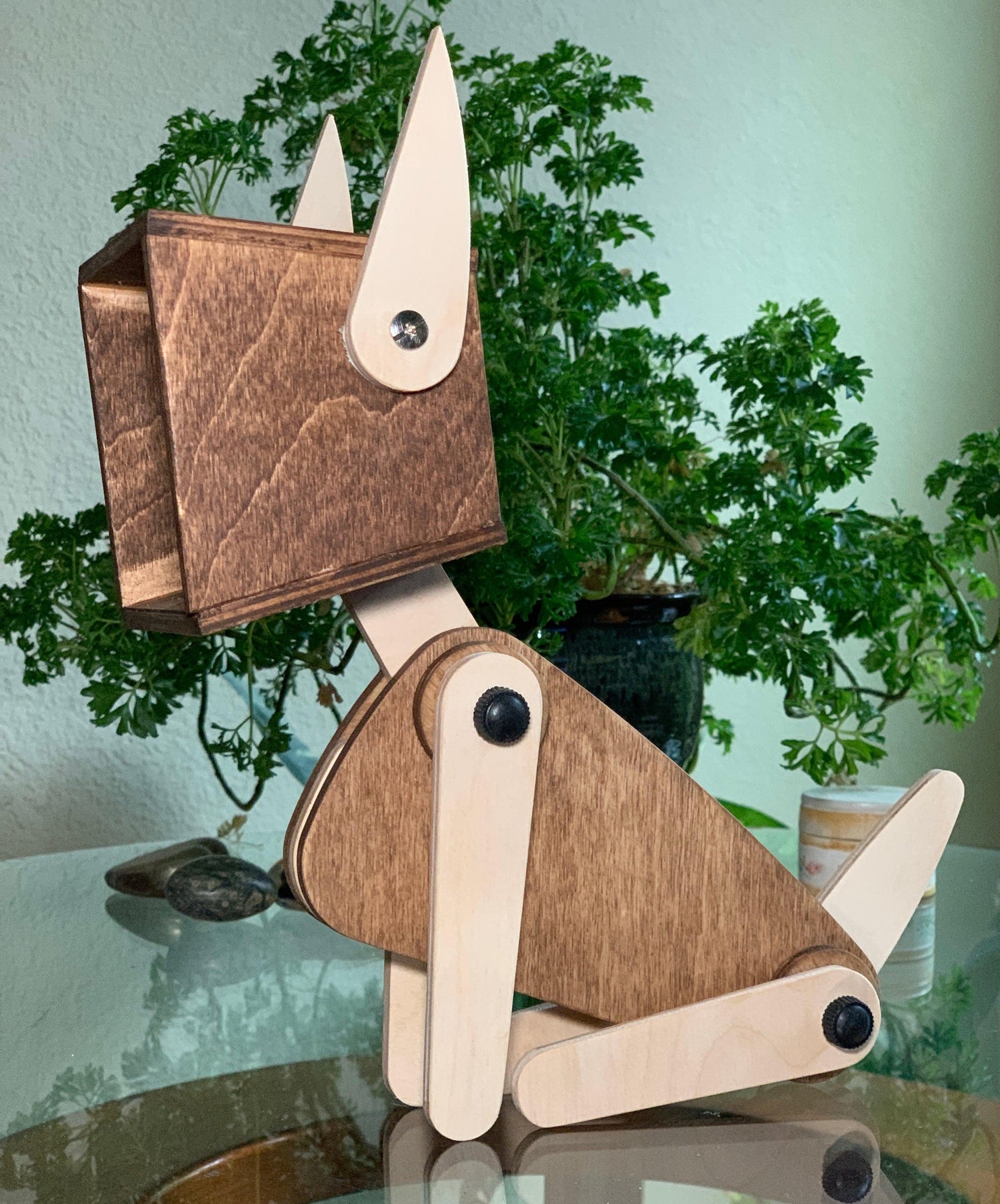 Birch Wood Dog Lamp - Cinder House Creations