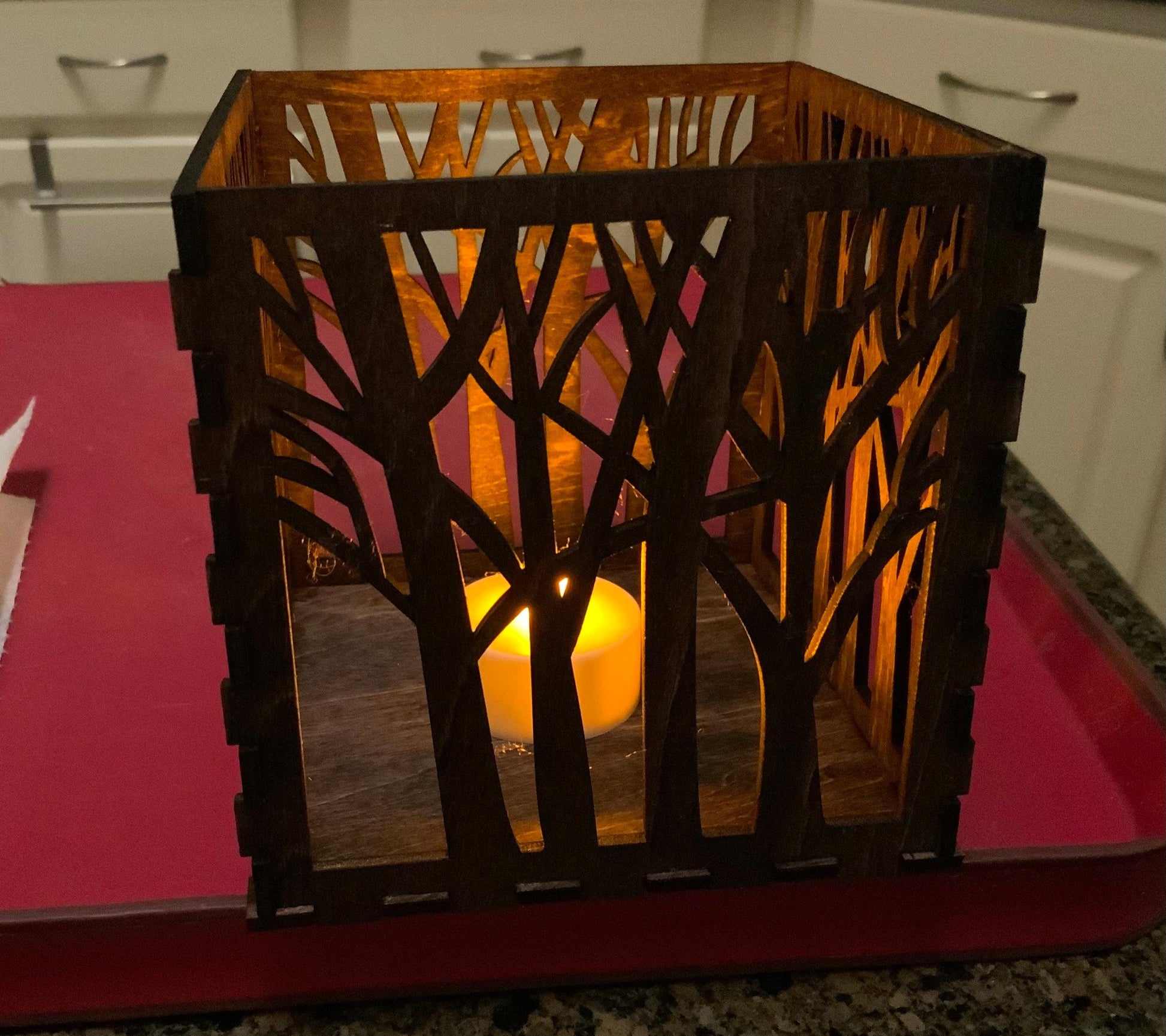 Laser Cut Tree Tealight/Votive Candle Holder/Lantern - Cinder House Creations