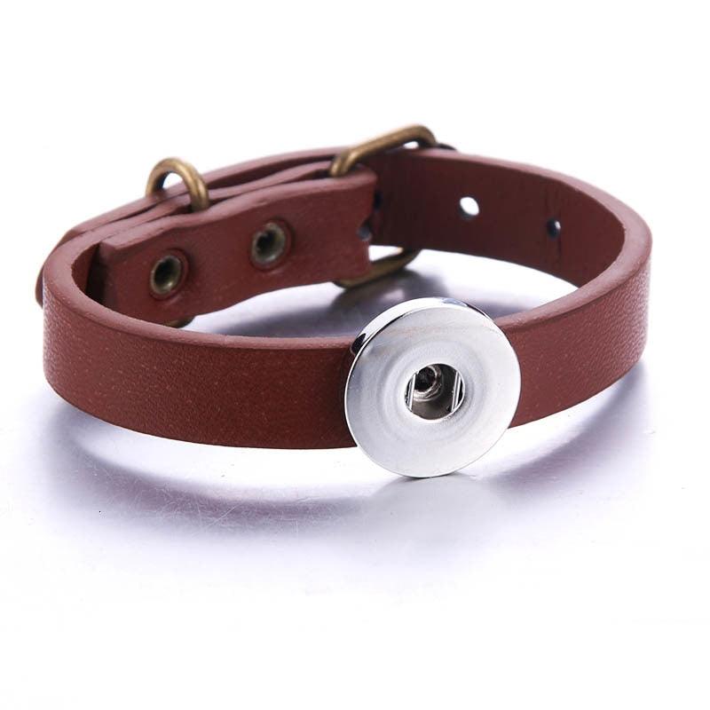 Simple Leather Snap Bracelets - Cinder House Creations